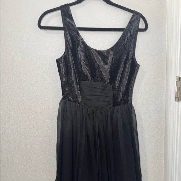 Free People Black Velvet Prom Dress - Picture 1 of 3